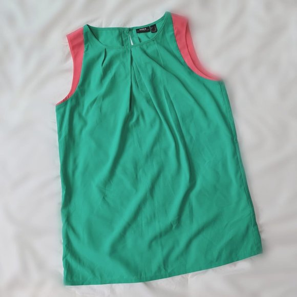 Women's Mexx green and pink top - Picture 1 of 2